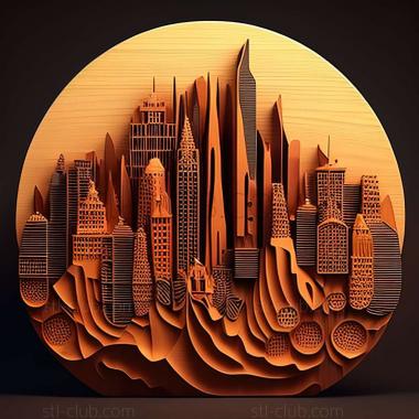 3D model city skyline (STL)